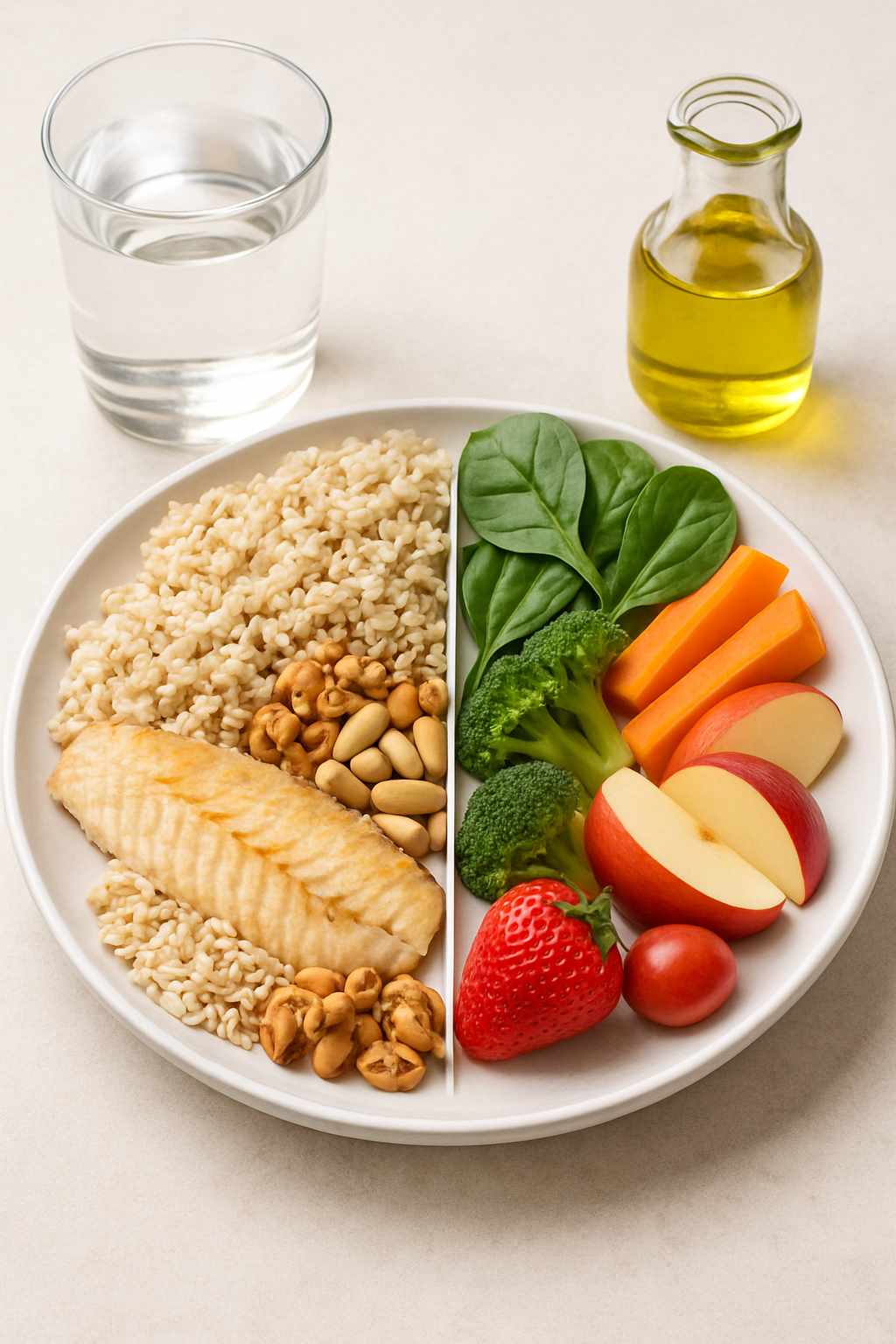 A smartphone displaying the SnapEat AI app interface with a healthy meal in the background.