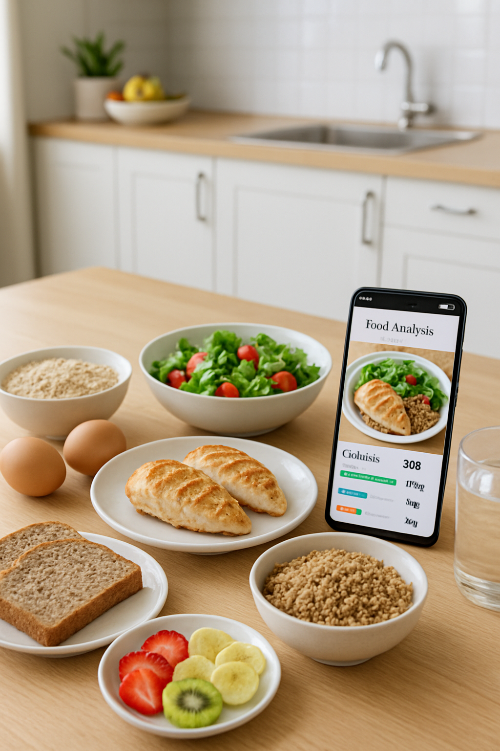Someone using SnapEat AI to photograph a healthy salmon and vegetable dish for nutrition tracking.