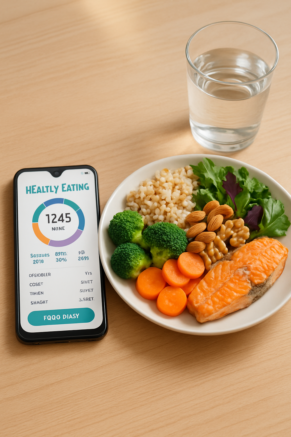 Gamer using SnapEat AI meal tracker app on a phone to log a healthy meal.