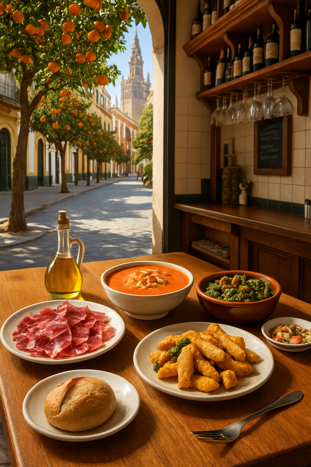 A plate of healthy Sevillian tapas being analyzed by the SnapEat AI nutrition coach app