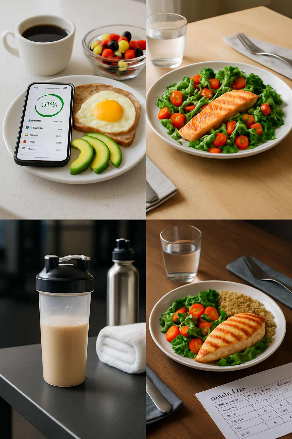 A smartphone displaying the SnapEat AI meal tracking app interface after taking a photo of a healthy meal of salmon and vegetables.