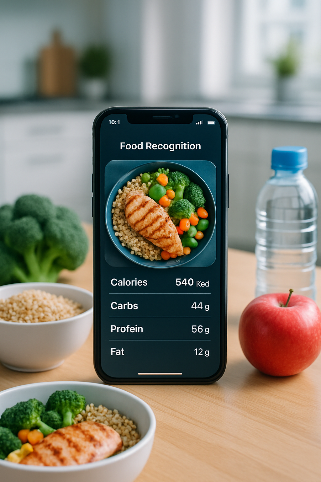Winter Olympian using the SnapEat AI nutrition coach app to track a meal for their winter sports diet plan.