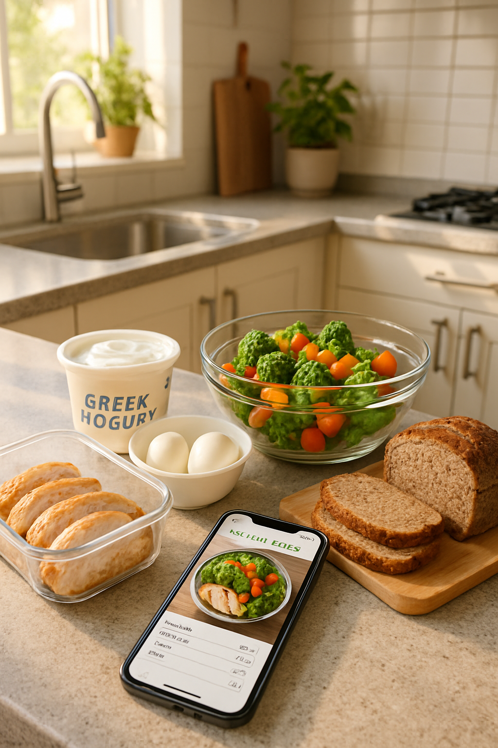 A visual representation of health goal burnout, showing the difficult choice between healthy food and comfort food under stress.